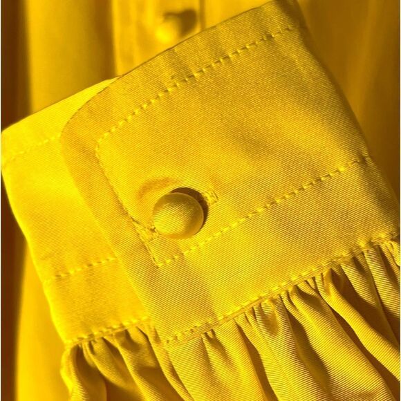 Tory burch taffeta Blouse Bright Bold Sunny Yellow Removable Versatile Bow 4 - Picture 6 of 16